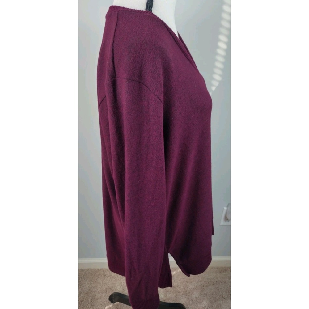 Lucky Brand Sweater Men's XL Maroon V Neck Preppy Office Layering Sweater #469C‎